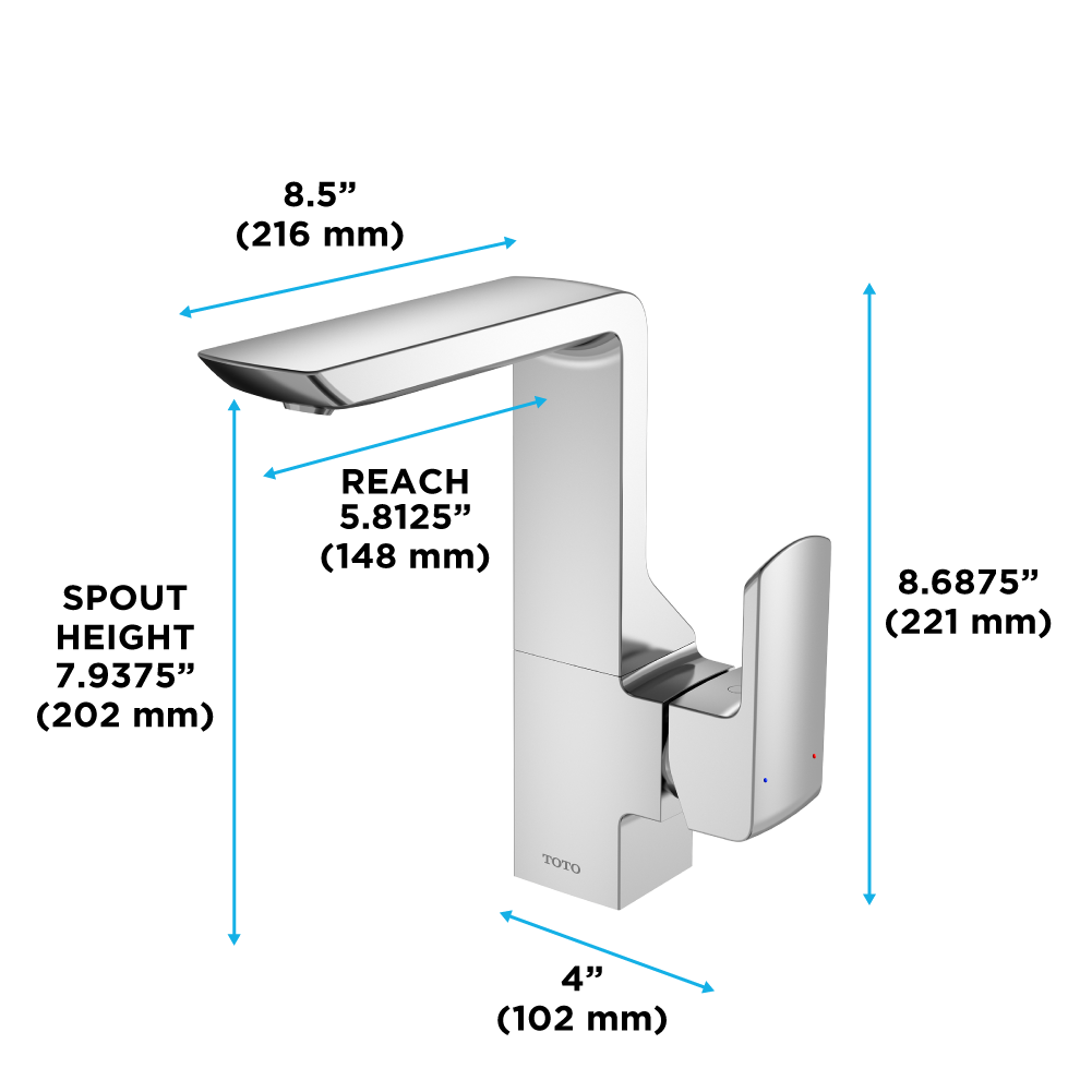 TOTO GR Series 1.2 GPM Single Side Handle Bathroom Sink Faucet with Comfort Glide Technology and Drain Assembly