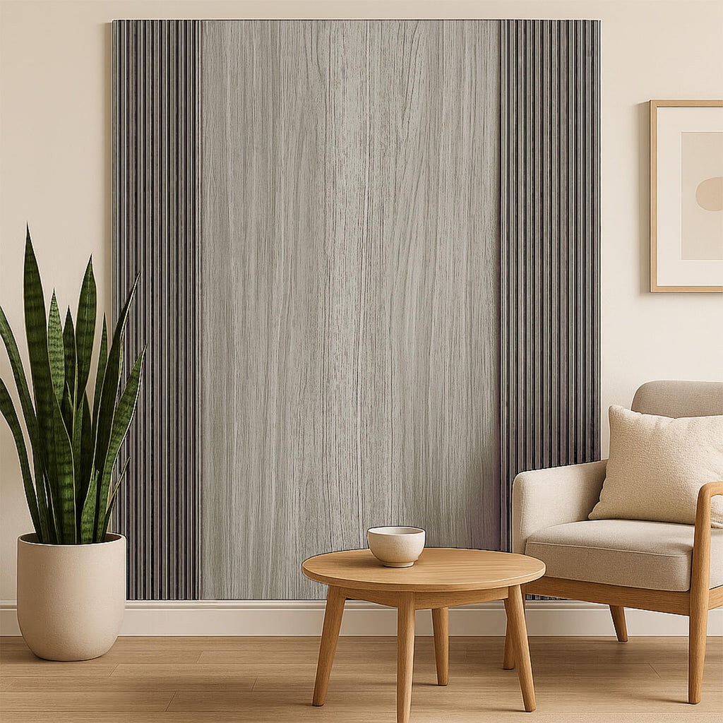 WPC Wood Effect Wall Panels – Flat Style Decorative Wall Cladding – Modern Wood-Texture Panels for Living Room & Bedroom
