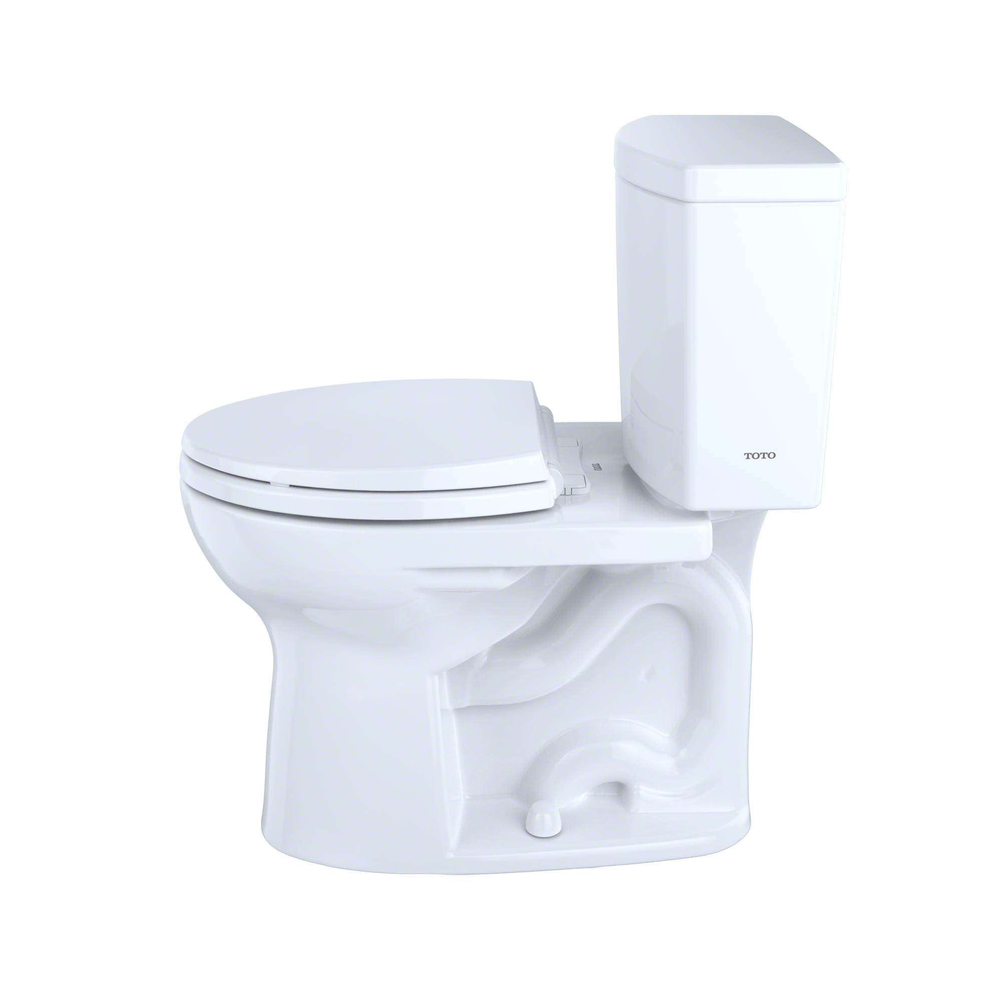 TOTO Drake II 1G Two Piece Round 1.0 GPF Universal Height Toilet with Cefiontect and Right Hand Trip Lever