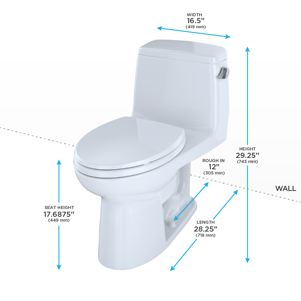 TOTO Ultramax One Piece Elongated 1.6 GPF Ada Compliant Toilet with Right Hand Trip Lever