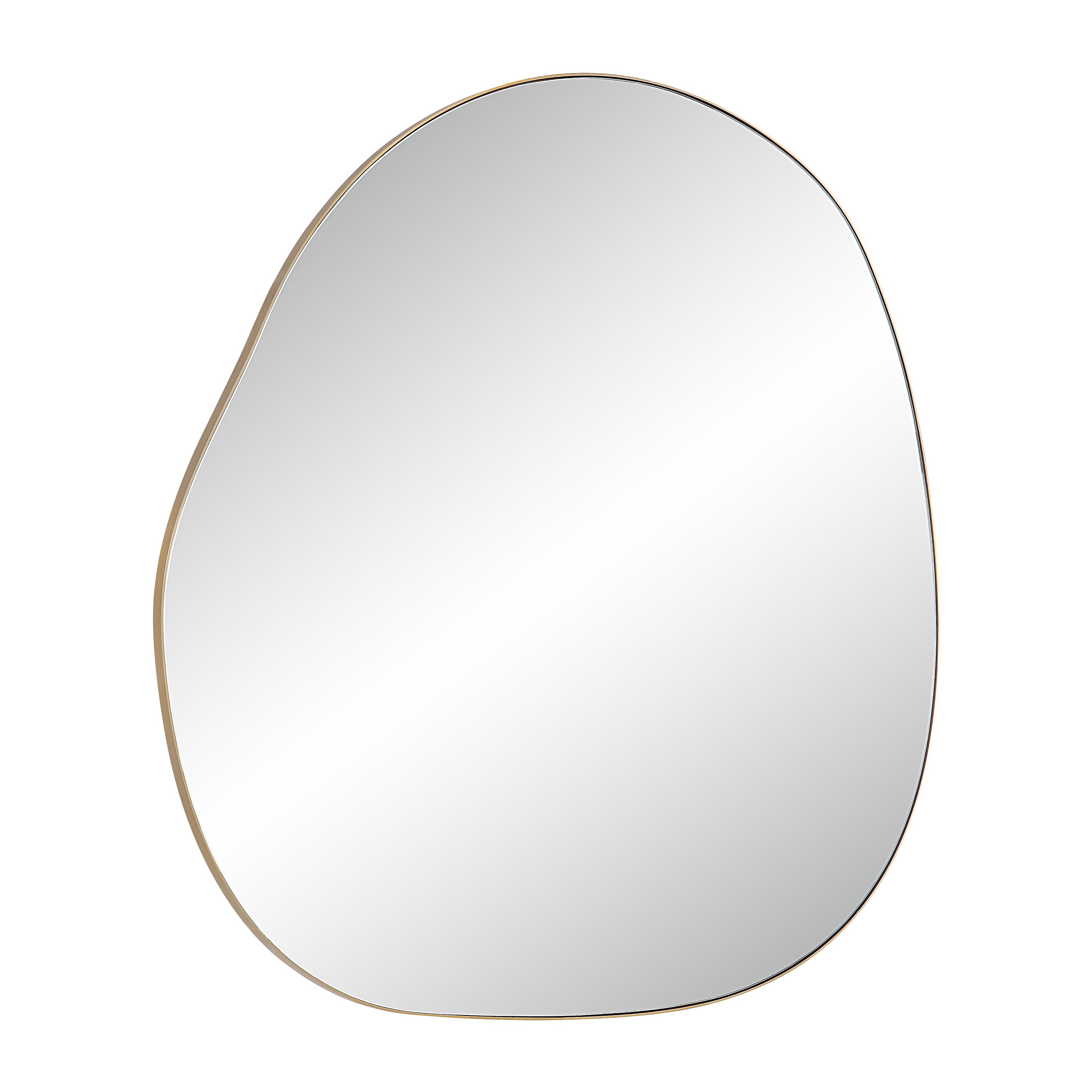 Renwil Peony 45" Tall Irregular Round Mirror - Burnished Brass