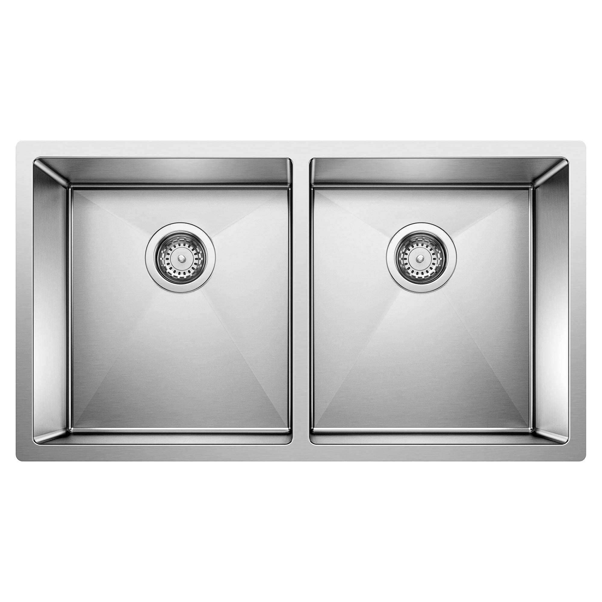 Blanco Radius R10 35" 50/50 Double Bowl Undermount Stainless Steel Kitchen Sink