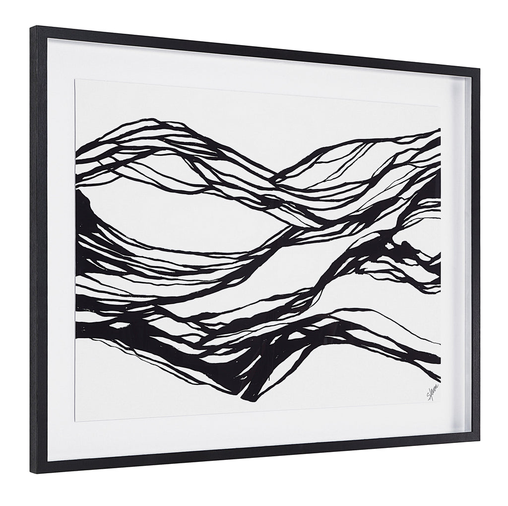 Renwil Mica 45" Wide Wall Art with Wood Frame - Painted Black