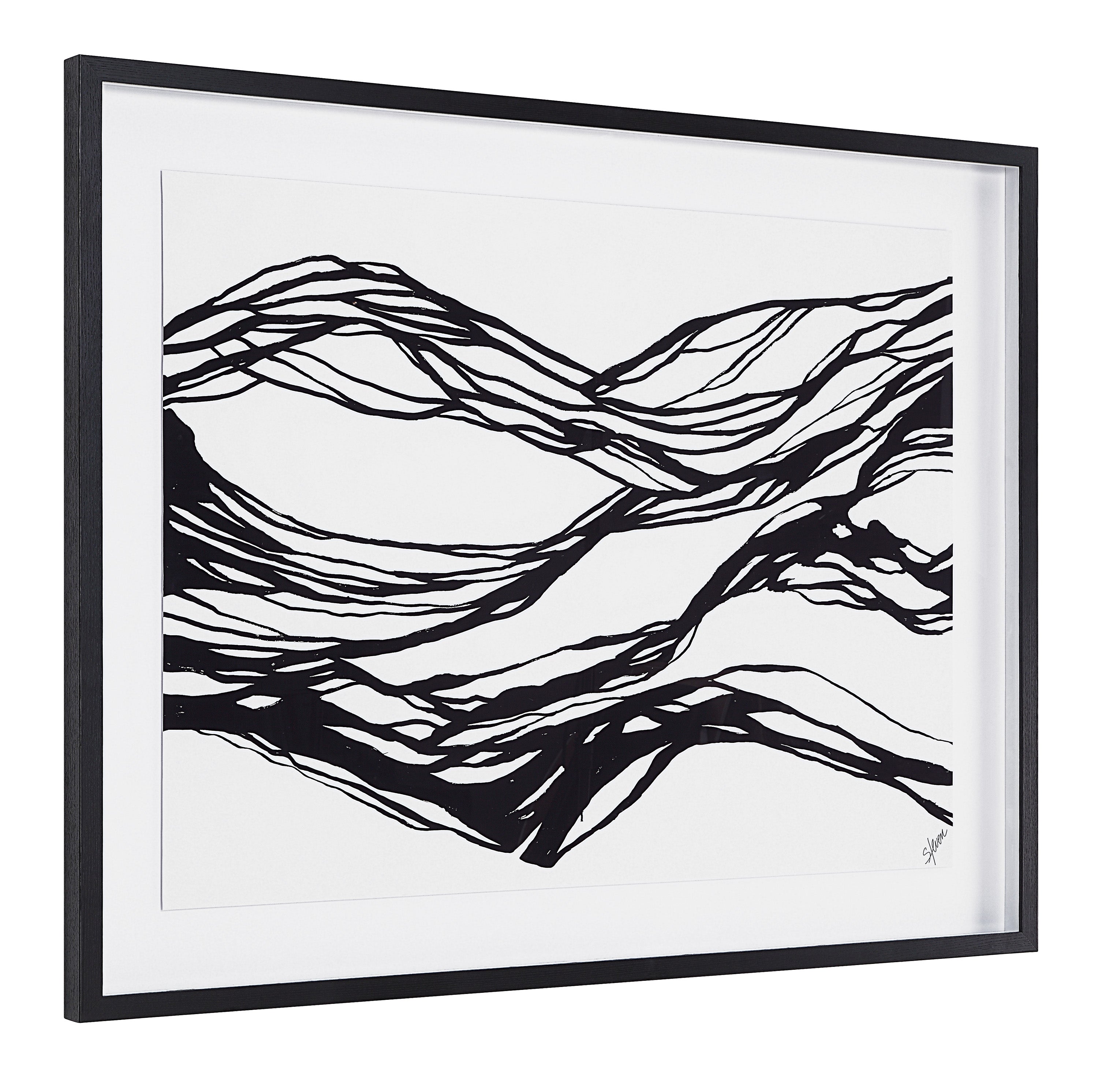 Renwil Mica 45" Wide Wall Art with Wood Frame - Painted Black