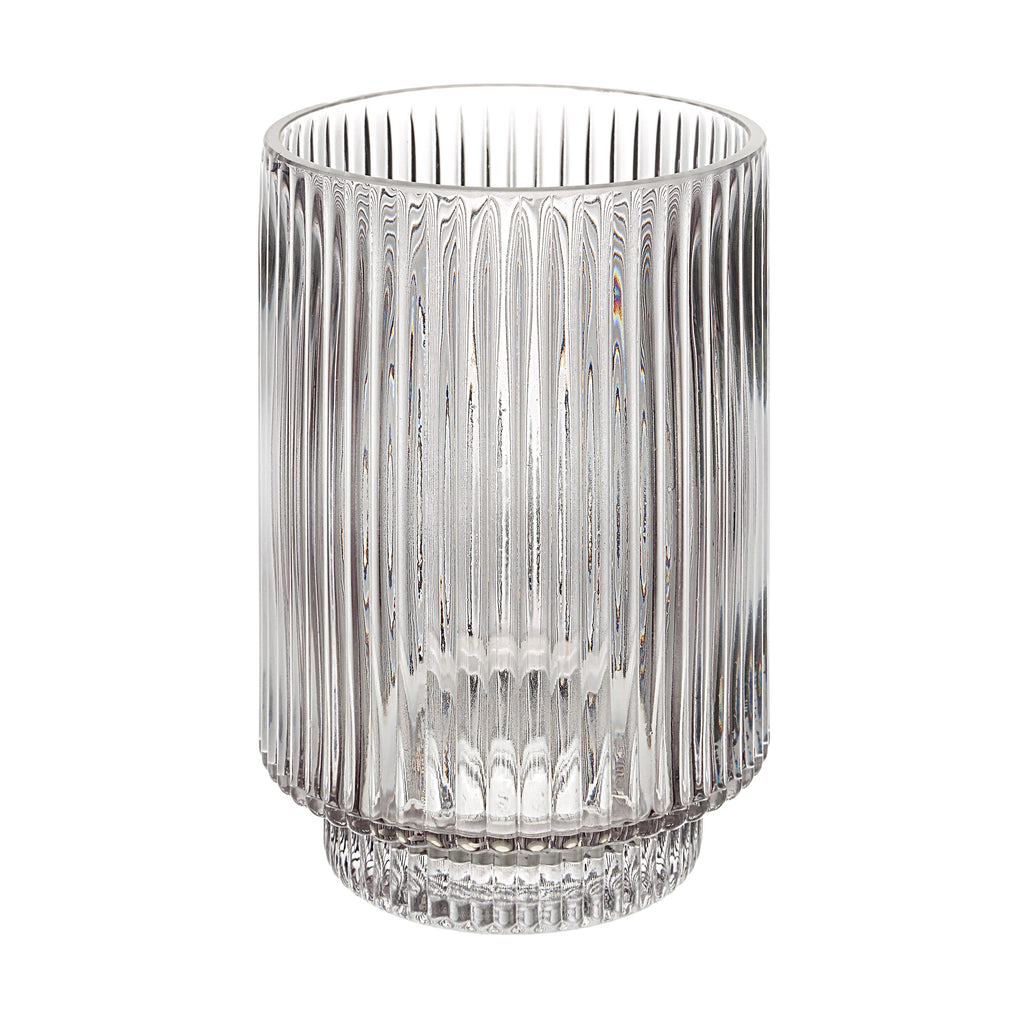 Renwil Amiens Indoor Mouth Blown Glass Glass Vase - Grey Fluted