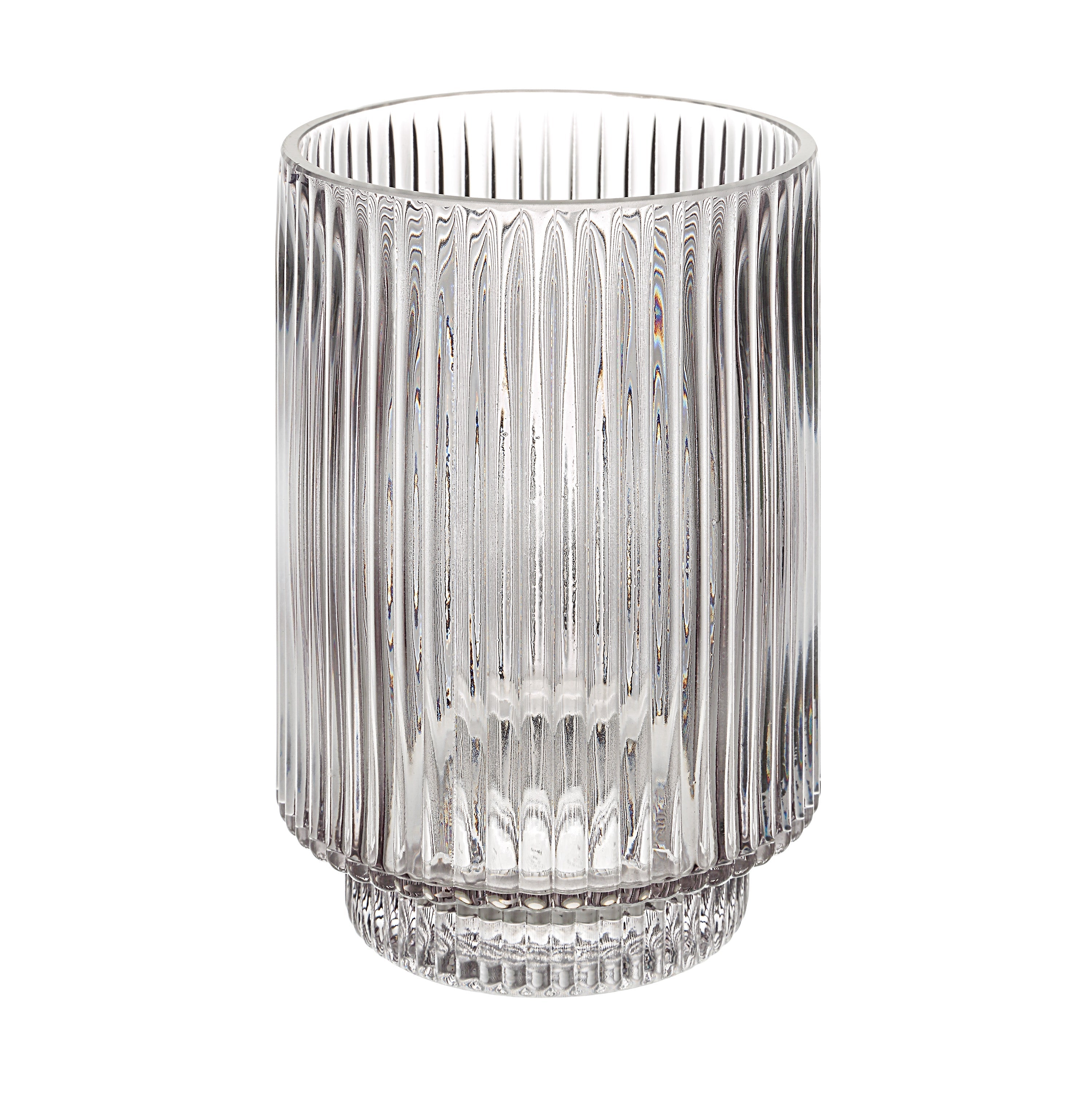 Renwil Amiens Indoor Mouth Blown Glass Glass Vase - Grey Fluted