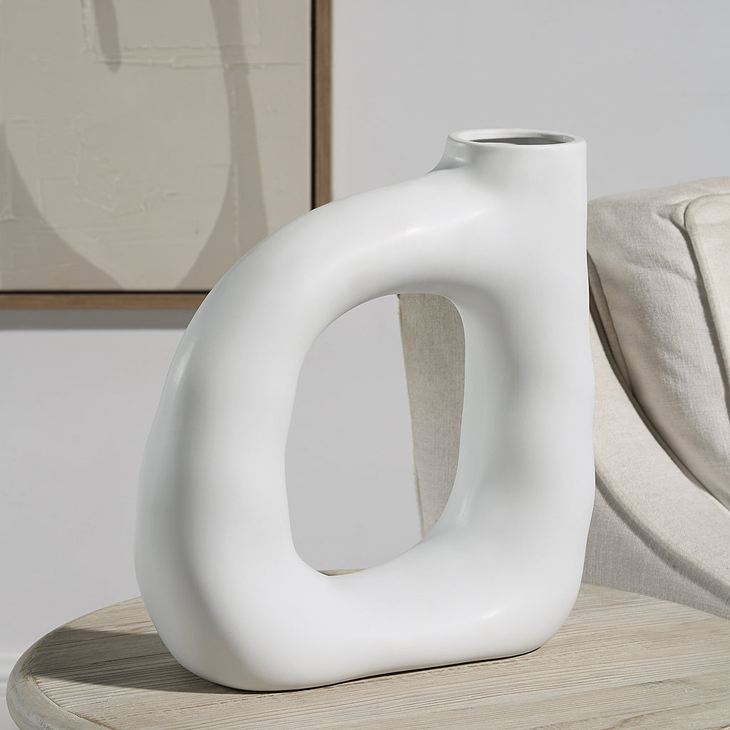 Renwil Vostra Indoor Ceramic Vase - Matte Off-White