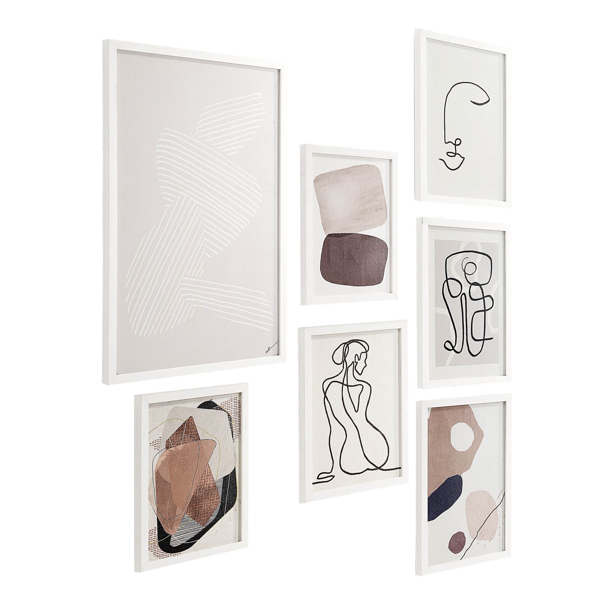 Renwil Priyanka 7 Piece Wide Wall Art - White
