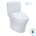 TOTO Washlet+ Aquia IV Two Piece Elongated Dual Flush 1.28 and 0.9 GPF Toilet and with Auto Flush S7A Contemporary Bidet Seat