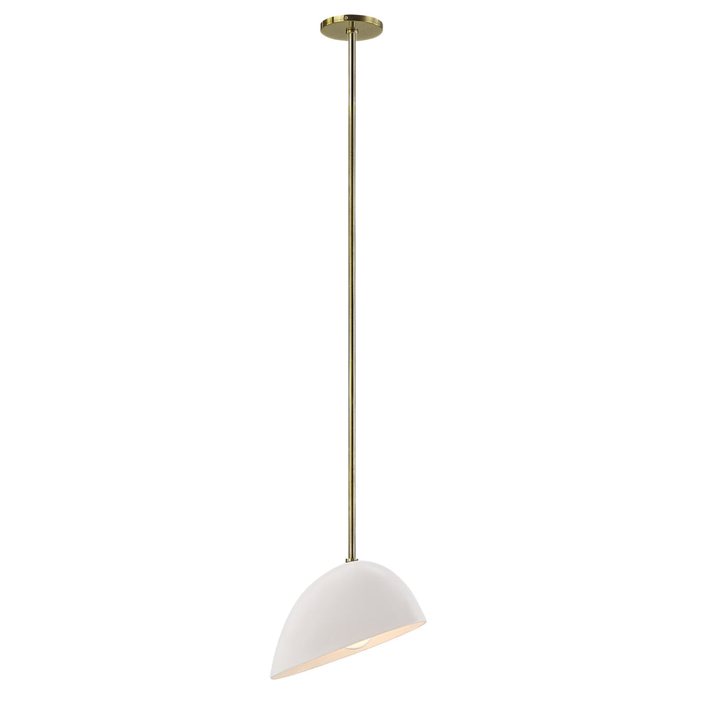 Renwil Corio 11.75" Wide 1-Light Chandelier - Glossy Off-White