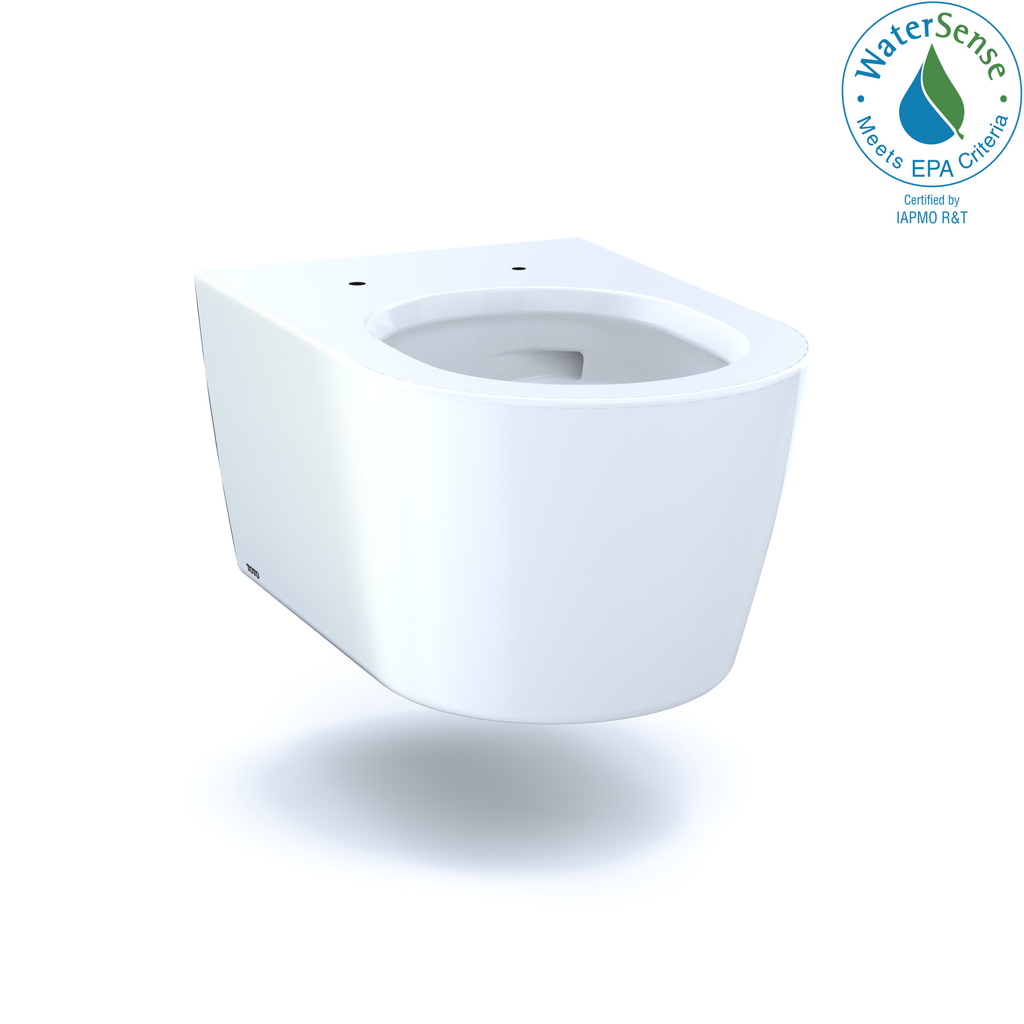 TOTO Rp Wall Hung Contemporary D Shape Dual Flush 1.28 and 0.9 GPF Toilet with Cefiontect