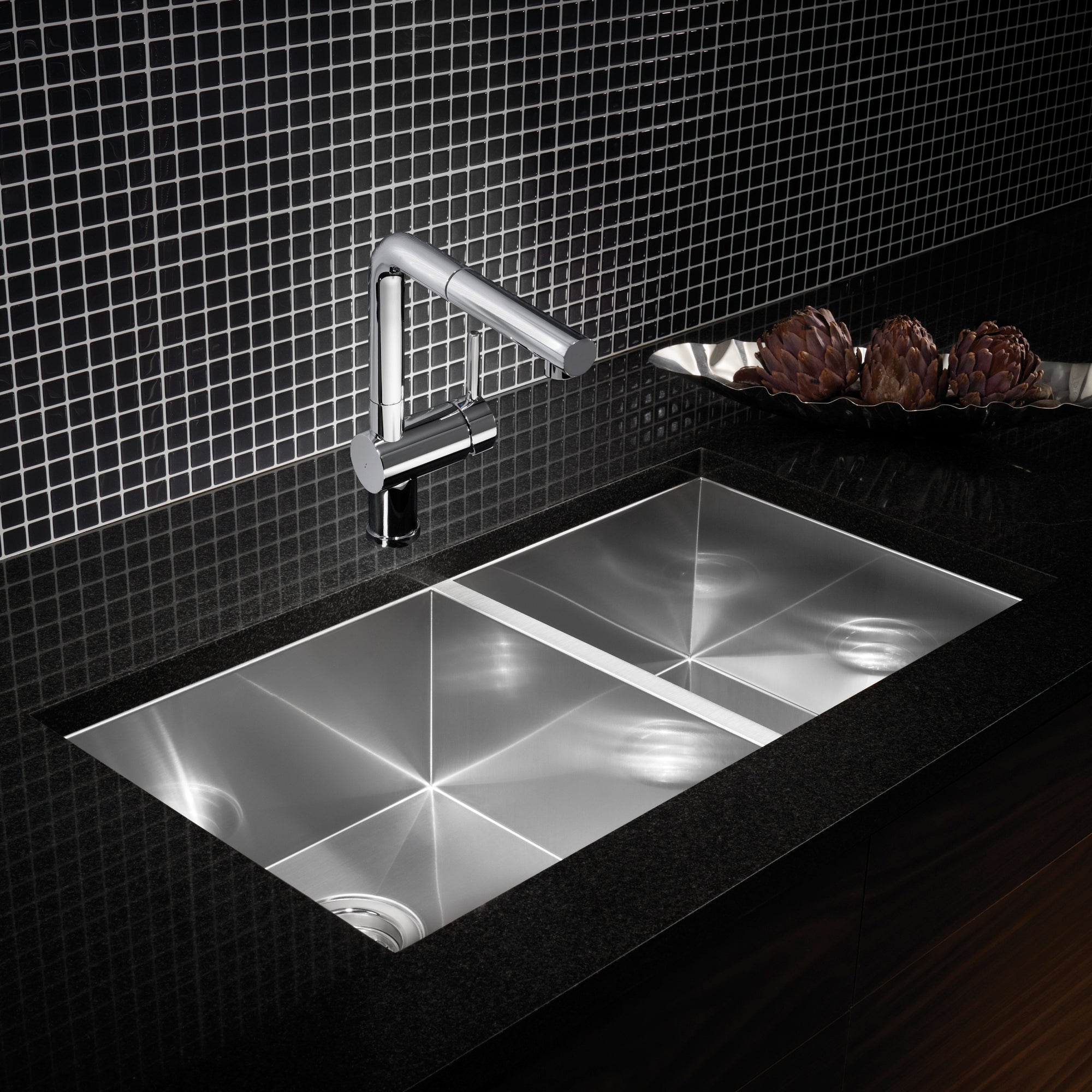 Blanco Quatrus R0 33" 60/40 Double Bowl Undermount Stainless Kitchen Sink