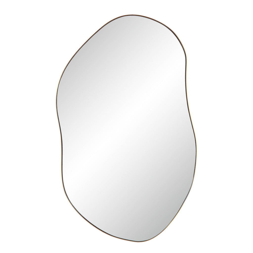 Renwil Noria 45" Tall Irregular Rectangular Oval Mirror - Burnished Brass