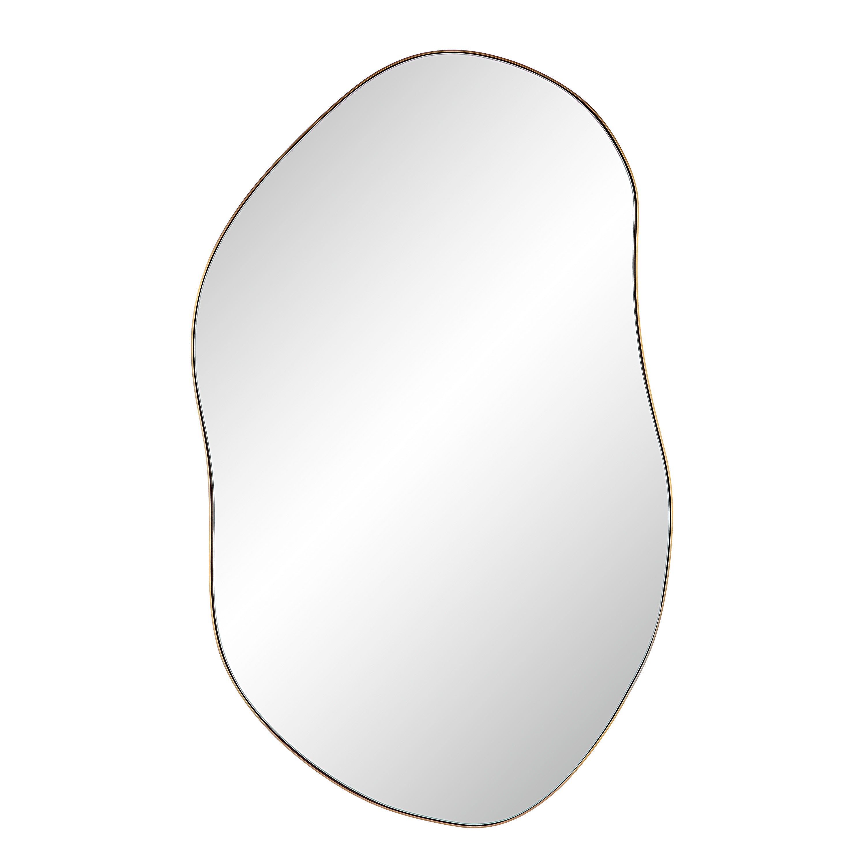 Renwil Noria 45" Tall Irregular Rectangular Oval Mirror - Burnished Brass
