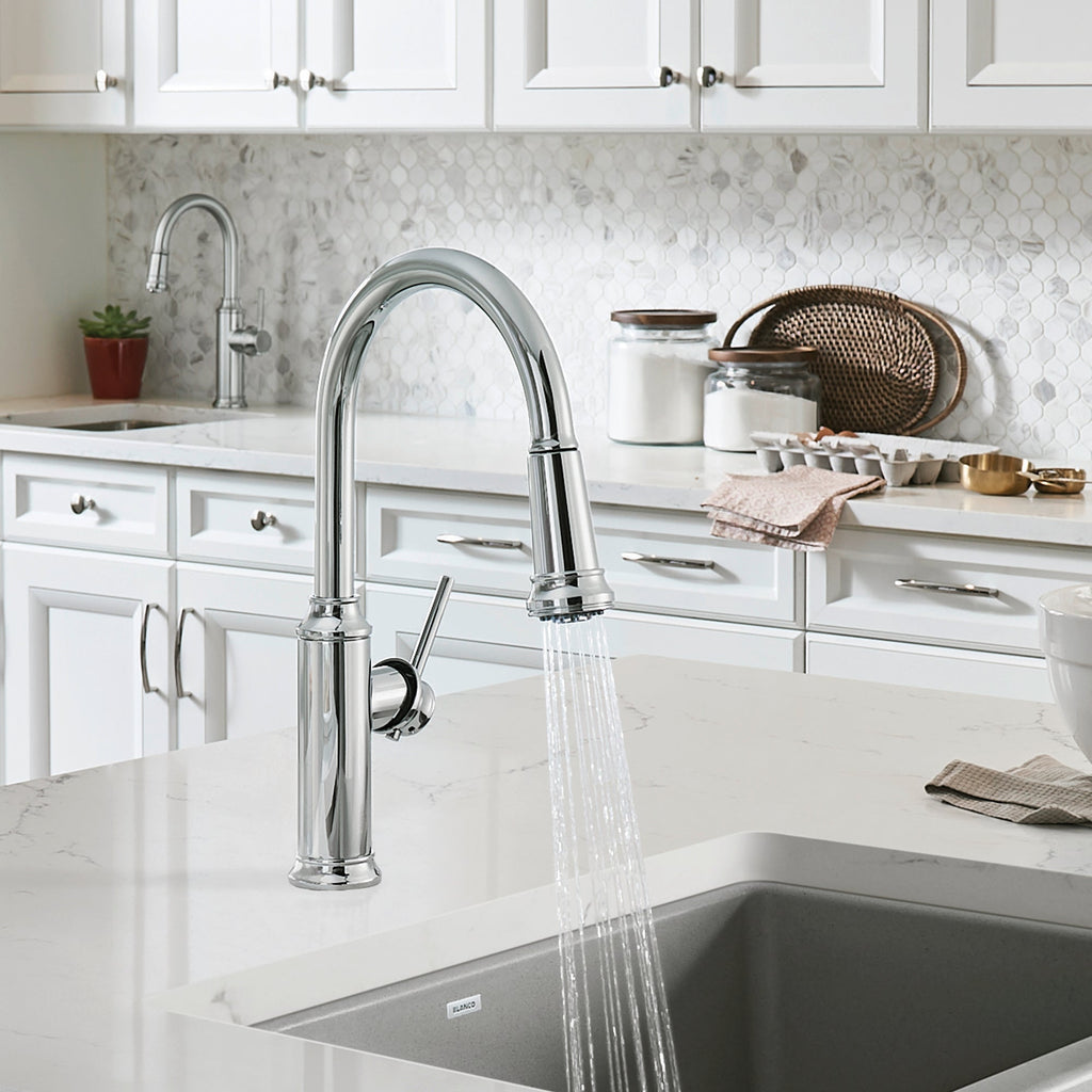 Blanco Empressa High Arc Pull-Down Dual-Spray Kitchen Faucet