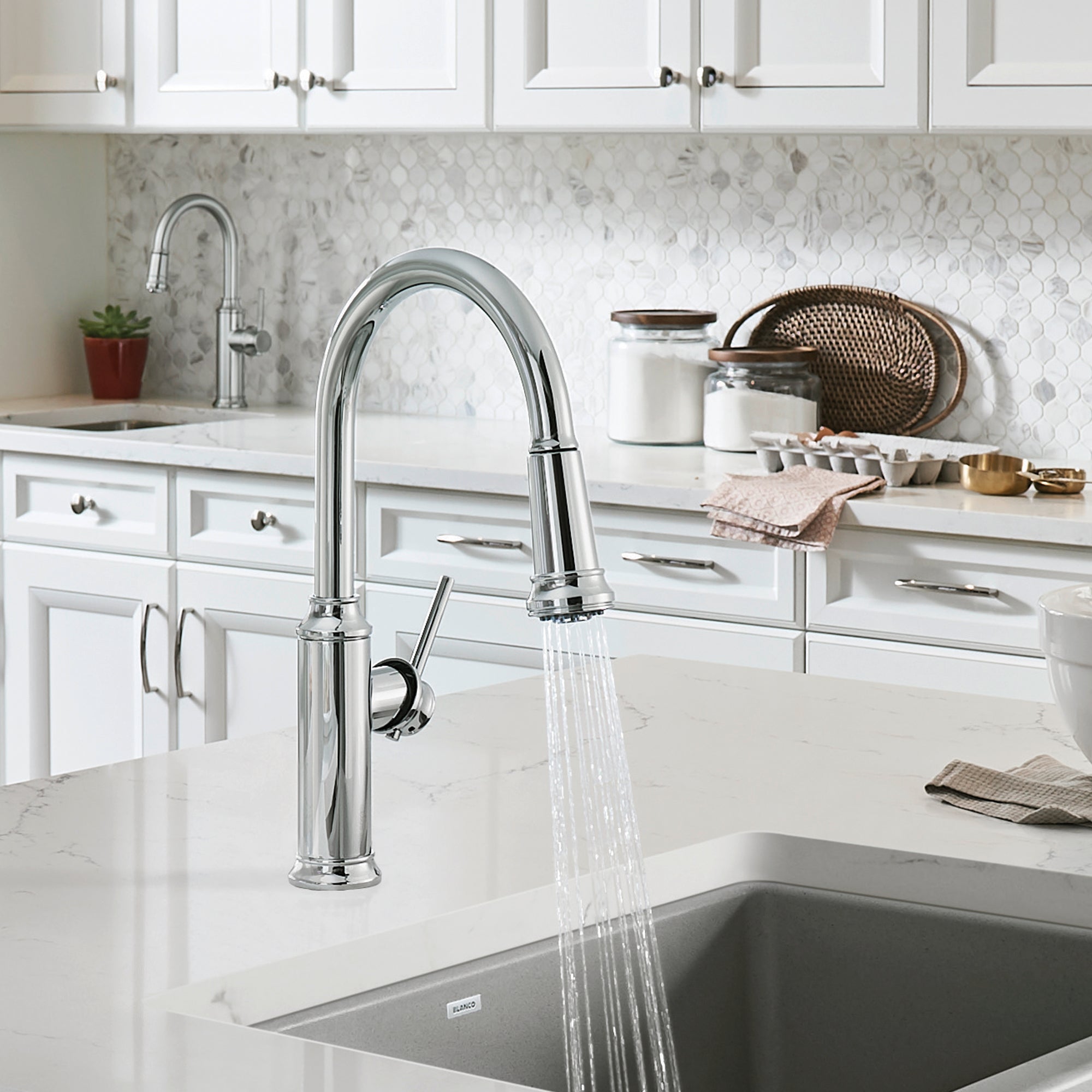 Blanco Empressa High Arc Pull-Down Dual-Spray Kitchen Faucet