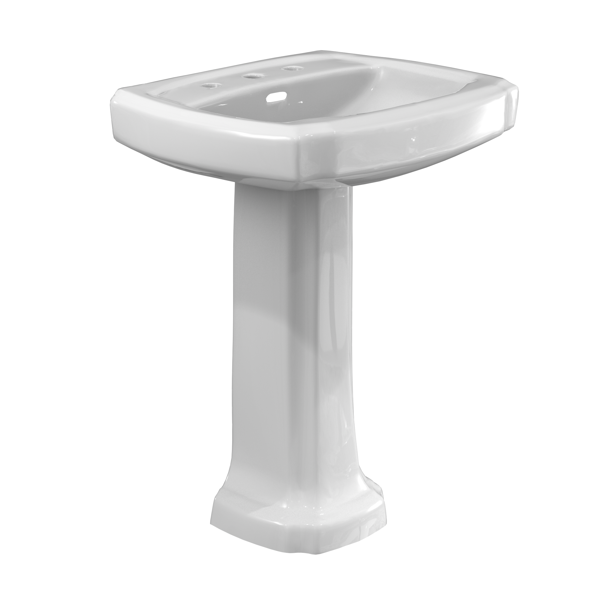 TOTO Guinevere 24 3/8" x 19 7/8" Rectangular Pedestal Bathroom Sink For 8" Center Faucets