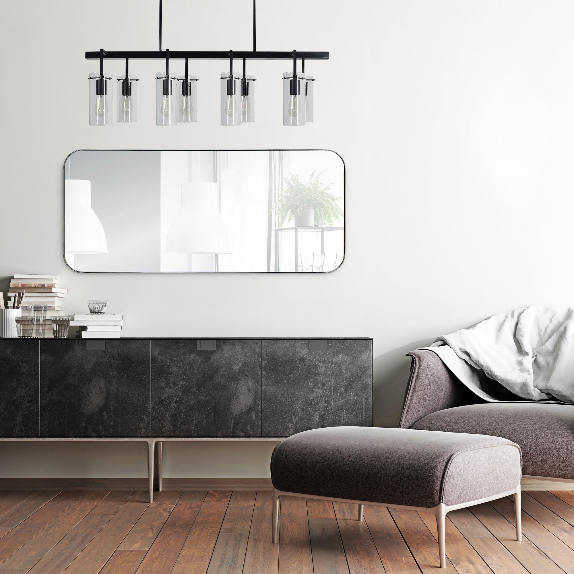 Renwil Delphinus 46" Tall Rectangle Wall Mirror - Grey