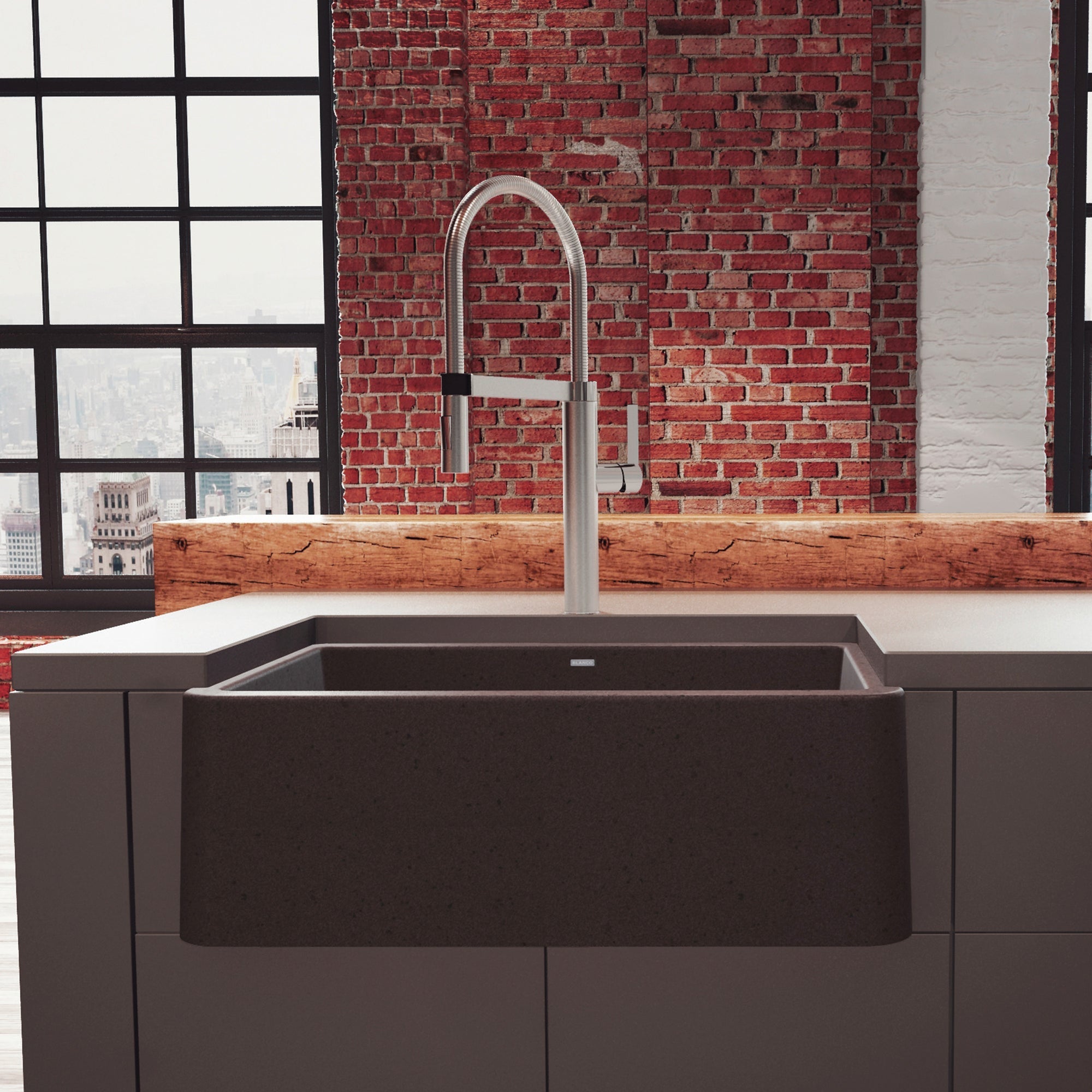 Blanco Ikon Silgranit 30" Single Bowl Apron-Front Farmhouse Sink