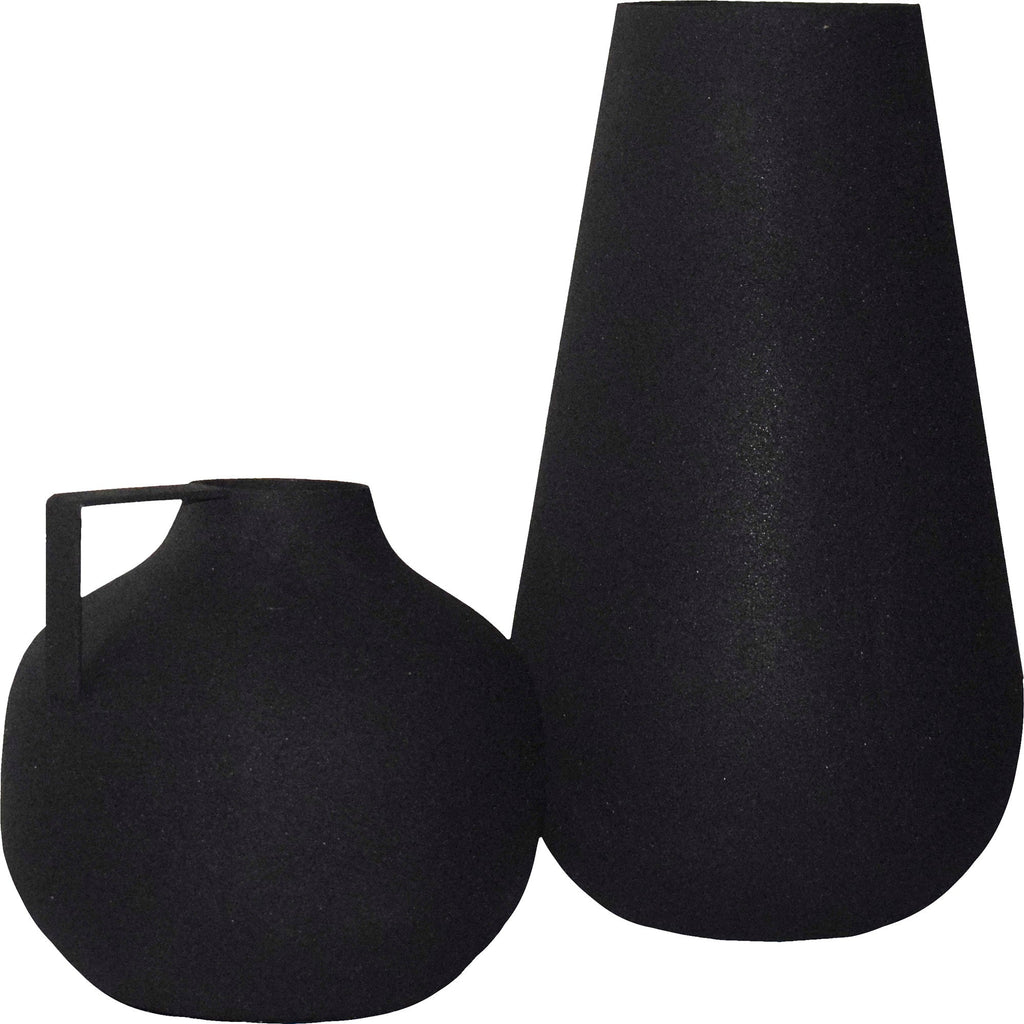 Renwil Roove Indoor Iron Vase - Matte Black