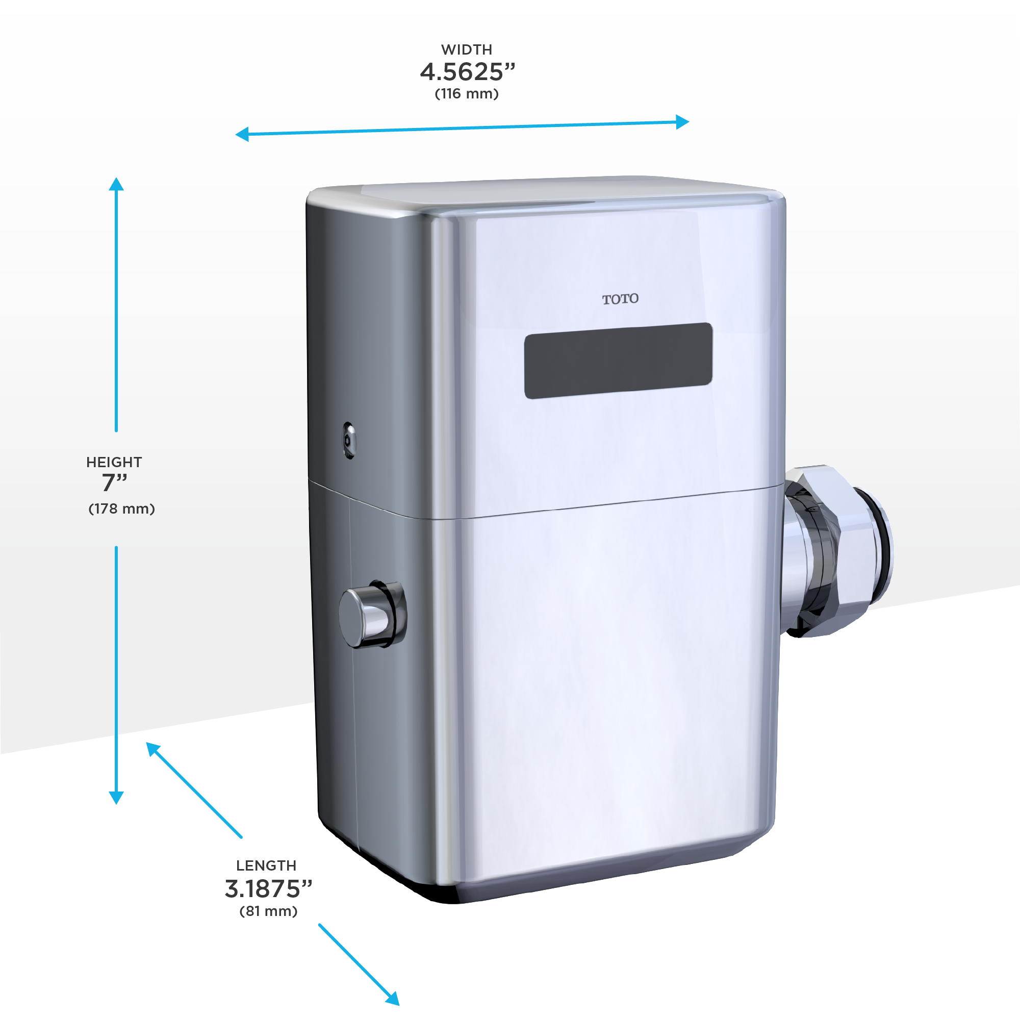 TOTO Ecopower Touchless 1.0 GPF High Efficiency Toilet Flushometer Valve with 24" Vacuum Breaker Set
