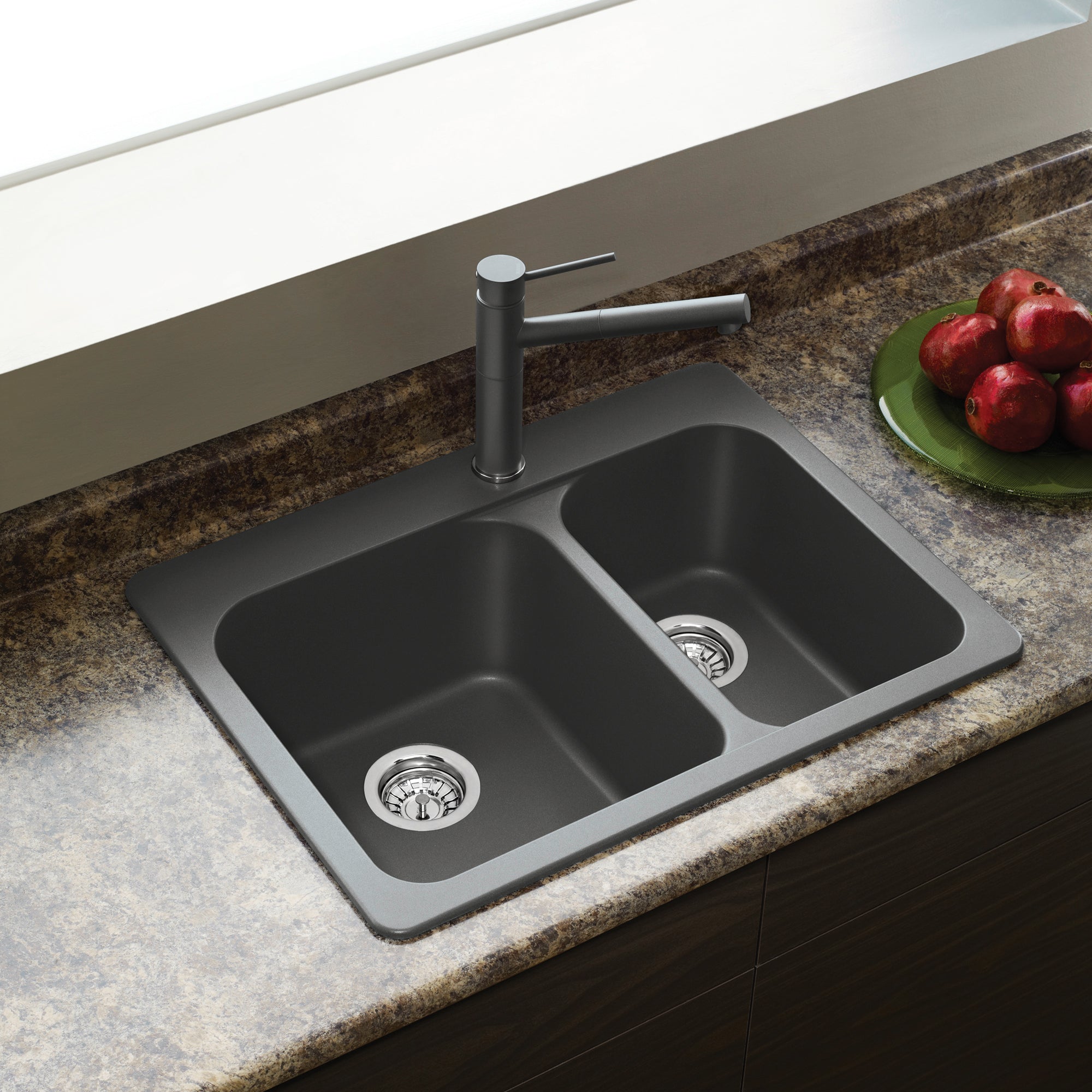 Blanco Vision Silgranit 27.5" 70/30 Double Bowl Dual Mount Kitchen Sink