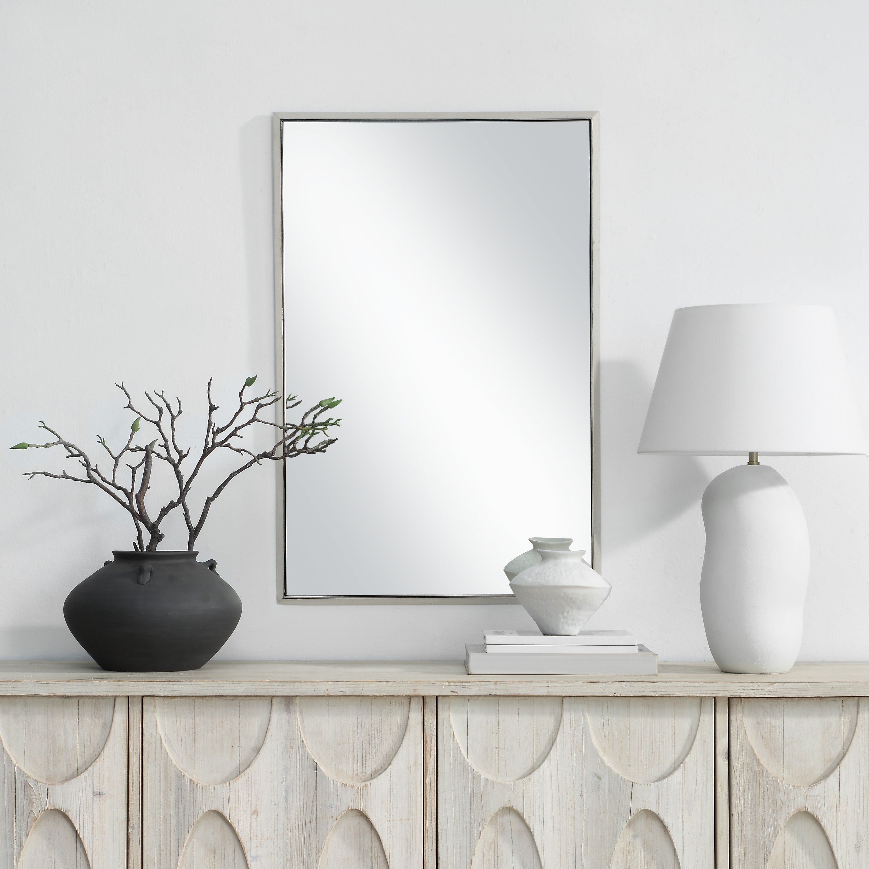 Renwil Dapia 36" H x 24" W Wall Mirror - Grey