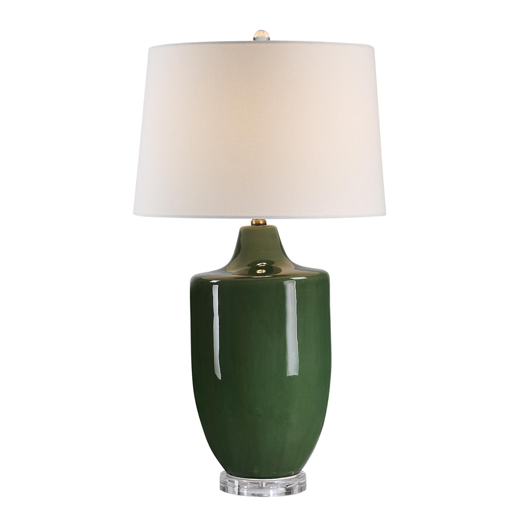 Everren Pesca 30.75" Height Table Lamp - Crackled Olive Green