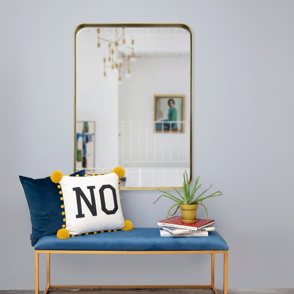 Renwil Barton 42" Tall Rectangle Wall Mirror - Yellow