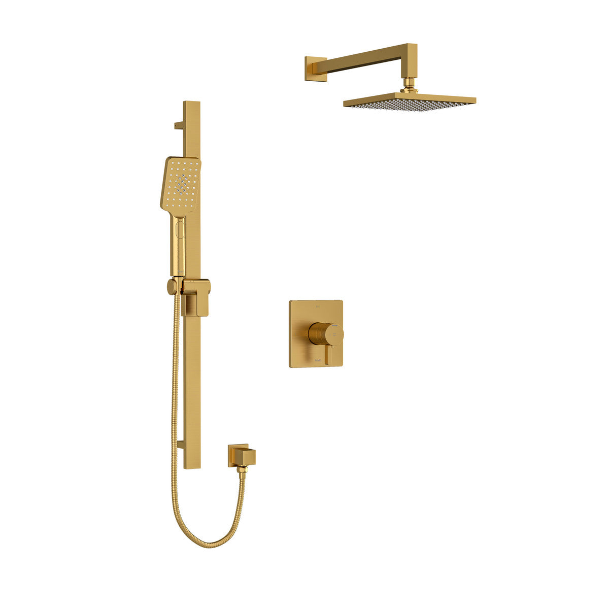 Riobel Paradox Square 2-Way Shower System with Hand Shower and Shower Head