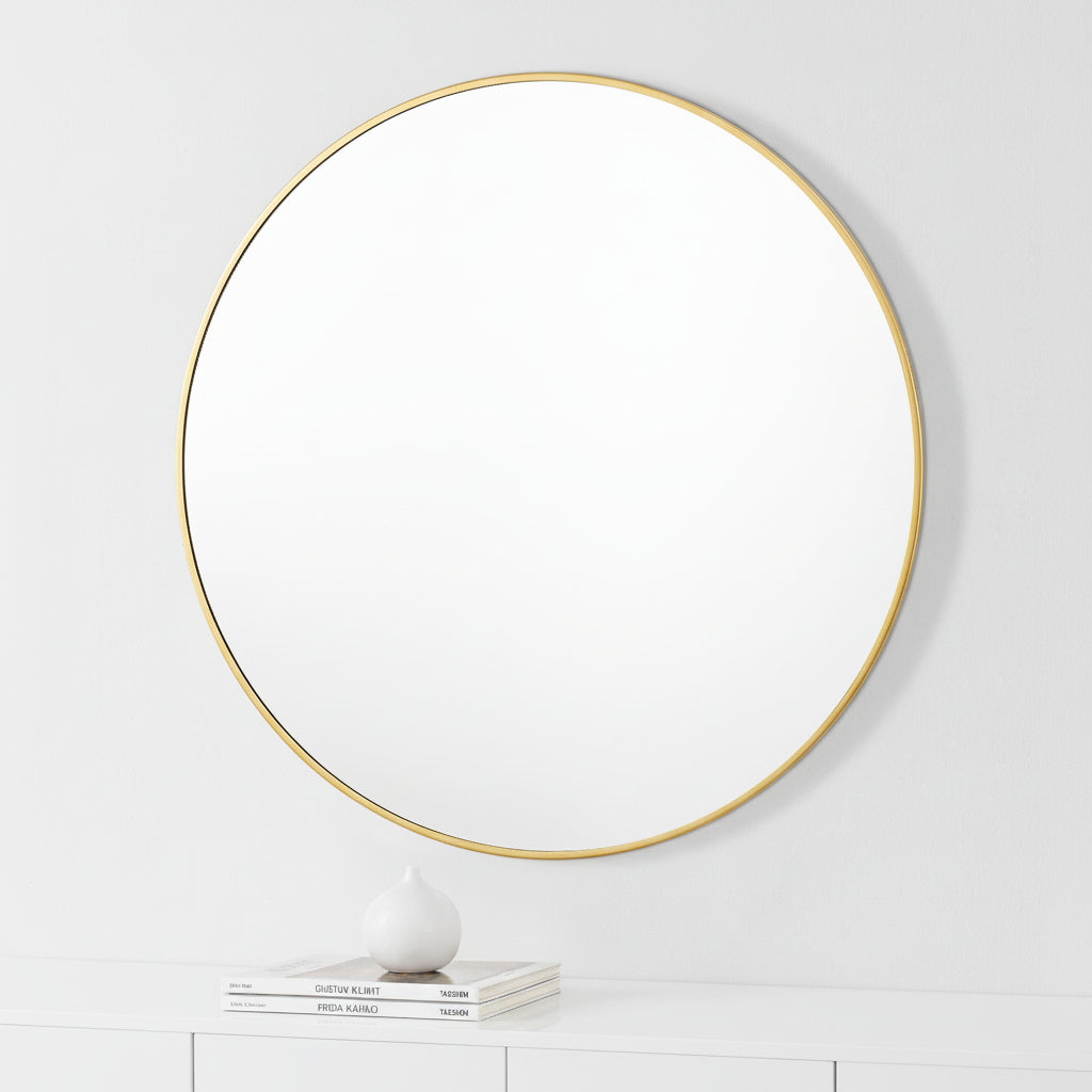 Renwil Alegre 30" Tall Round Wall Mirror - Yellow