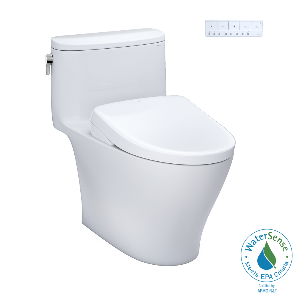 TOTO Washlet+ Nexus One Piece Elongated 1.28 GPF Toilet with Auto Flush S7 Contemporary Bidet Seat