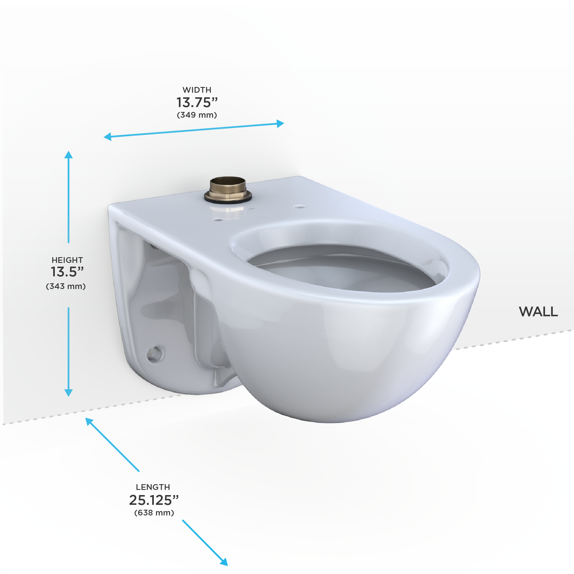 TOTO Tornado Flush Commercial Flushometer Wall Mounted Toilet with Cefiontect - Elongated