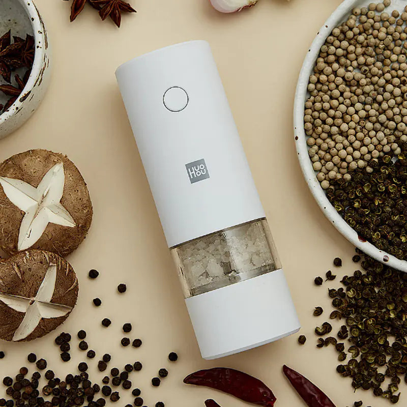 Electric Salt & Pepper Grinder – Automatic Black Pepper and Sea Salt Mill