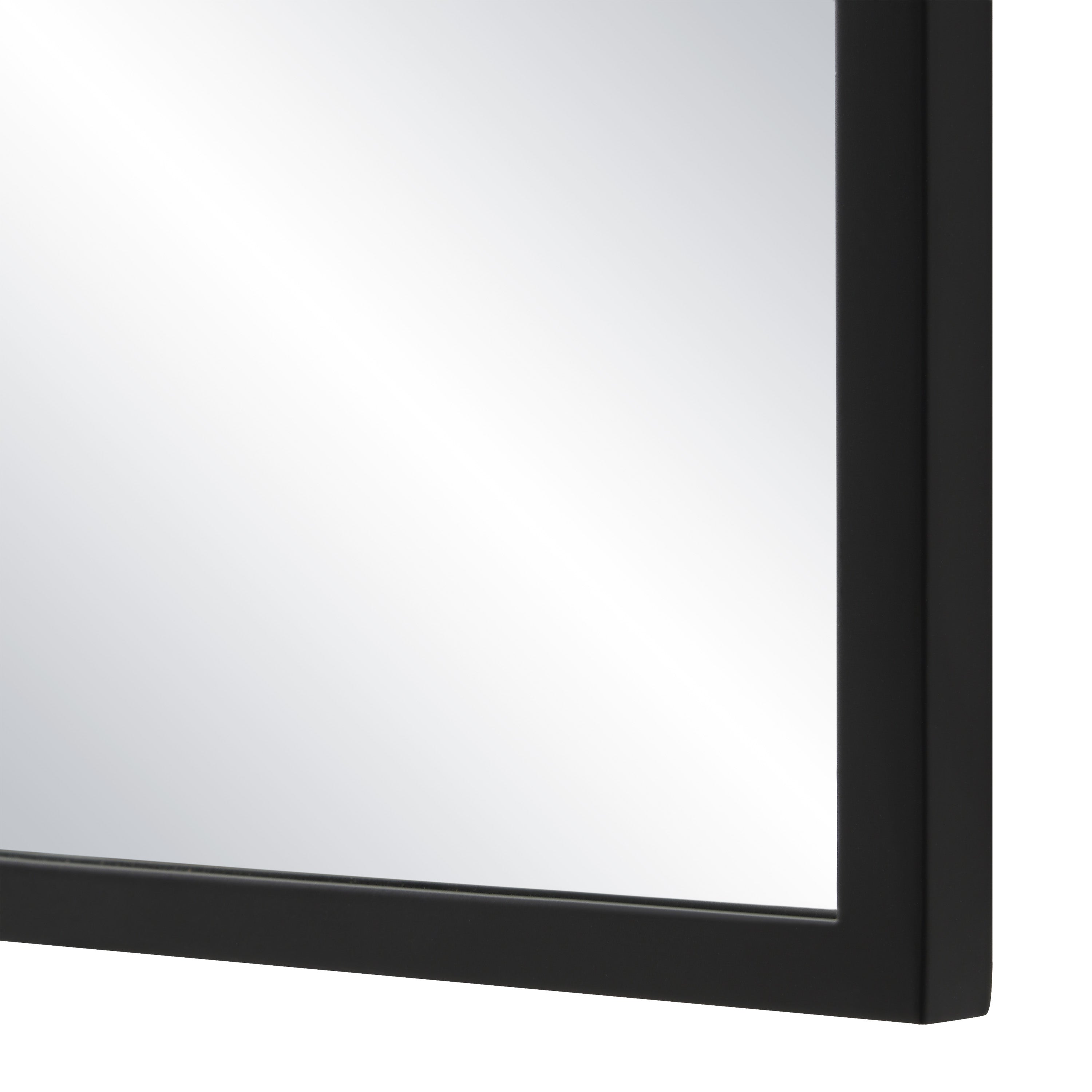 Renwil Gasel 30" Tall Rectangle Wall Mirror - Black