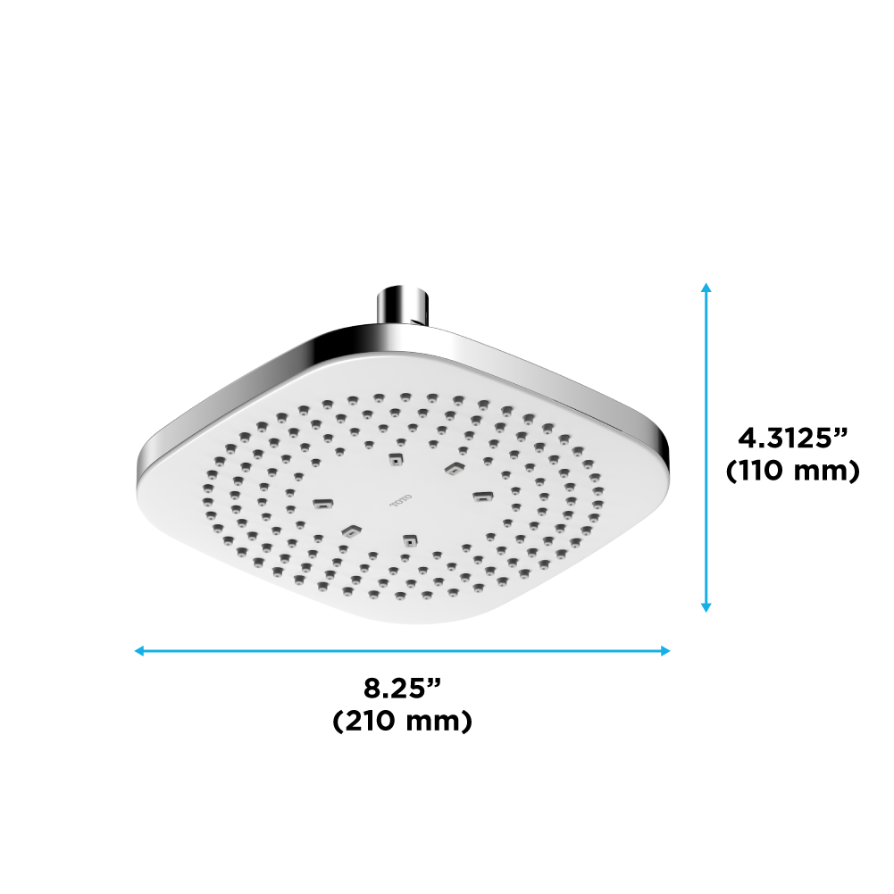 TOTO G Series 2.5 GPM Single Spray 8.5" Square Showerhead with Comfort Wave Technology