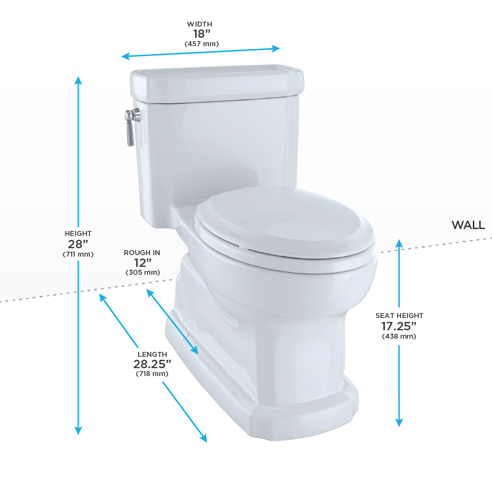 TOTO Eco Guinevere Elongated 1.28 GPF Universal Height Skirted Toilet with Softclose Seat
