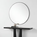 Renwil Sami 48" Tall Round Wall Mirror - Black