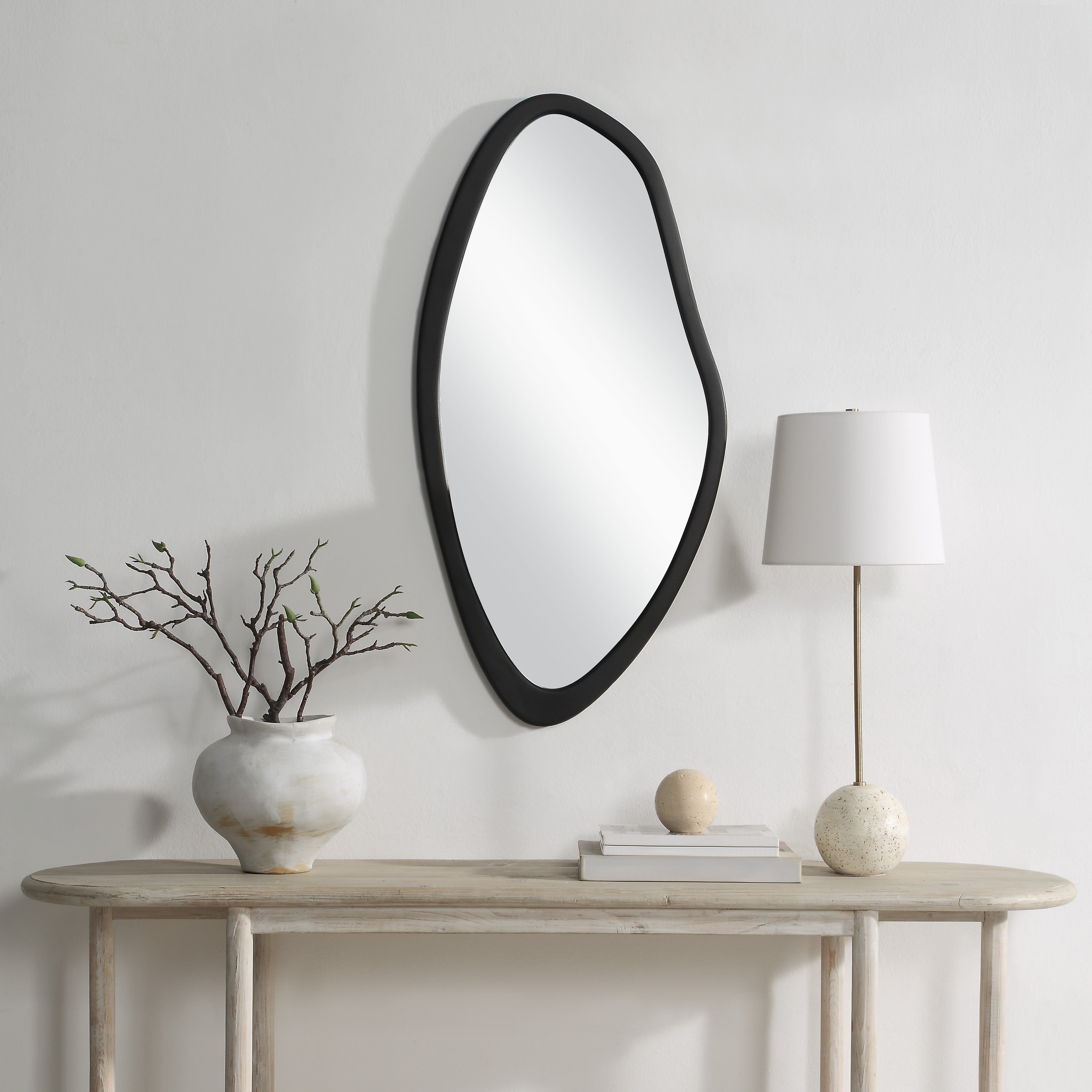 Renwil Trani 40" H x 19.75" W Wall Mirror - Black