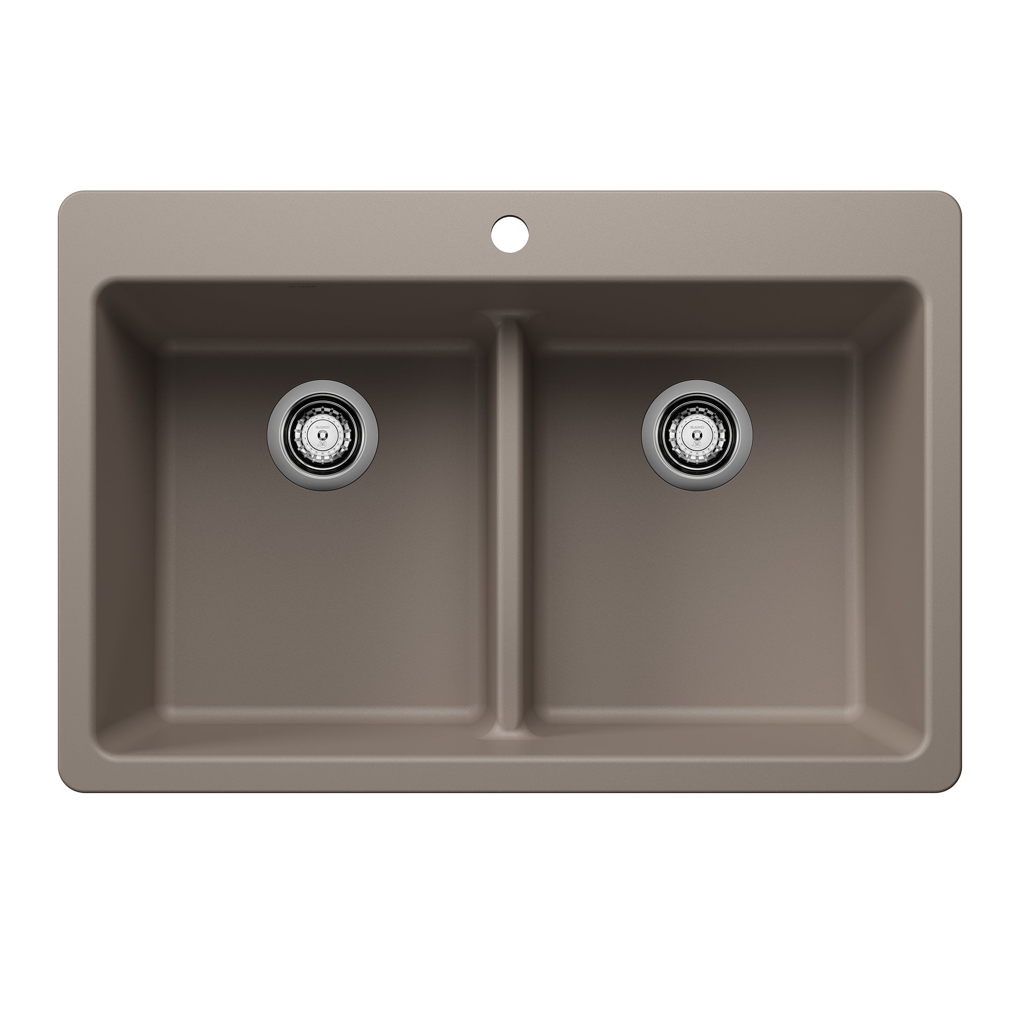 Blanco Liven Silgranit 33" 50/50 Double Bowl Dual Mount Kitchen Sink with Low Divide