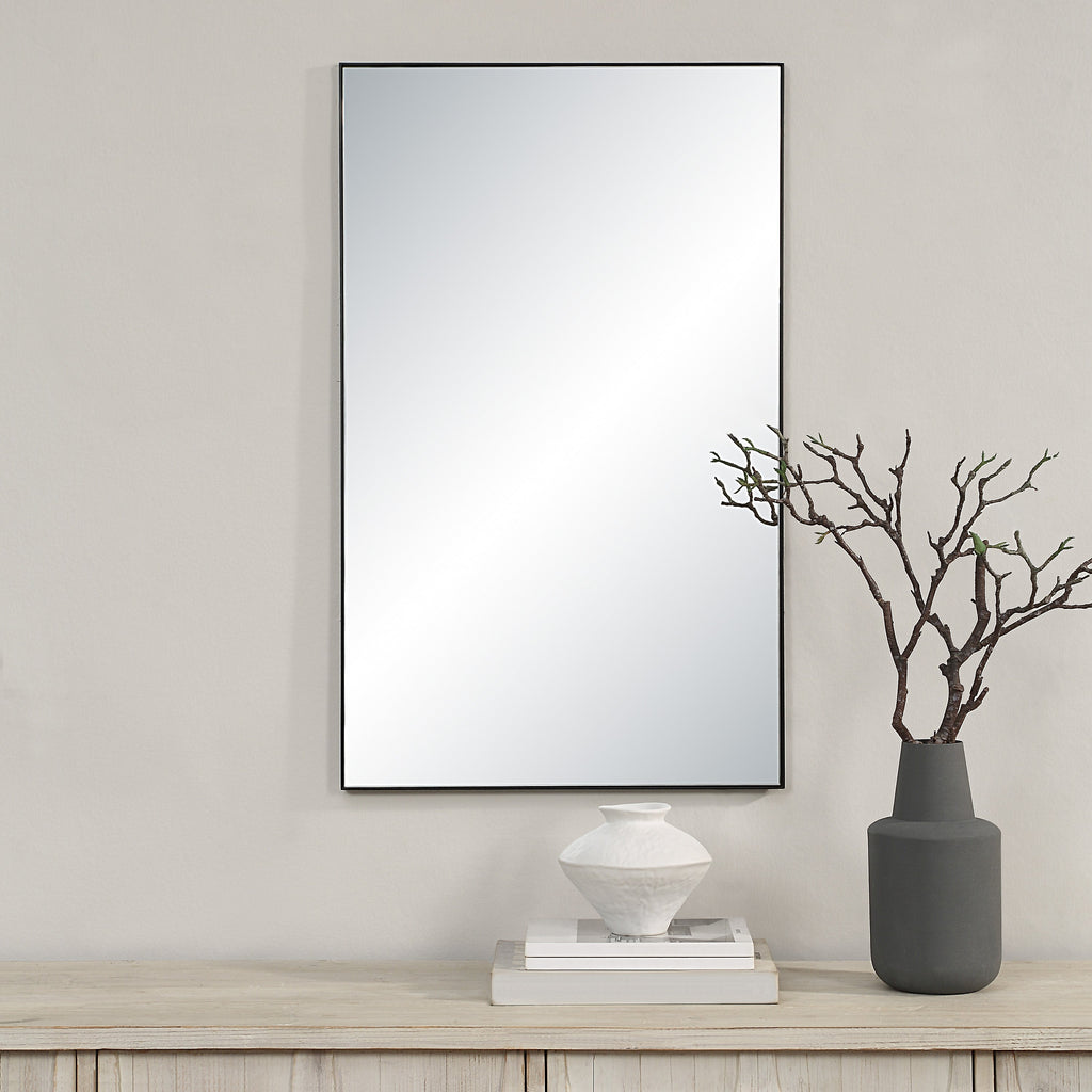 Renwil Loutro 36" H x 22" W Wall Mirror - Black