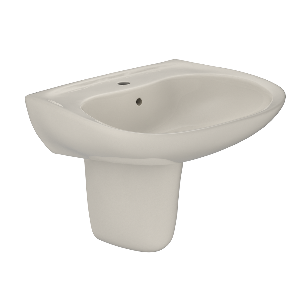 TOTO Prominence Oval Wall Mount Bathroom Sink and Shroud For Single Hole Faucets