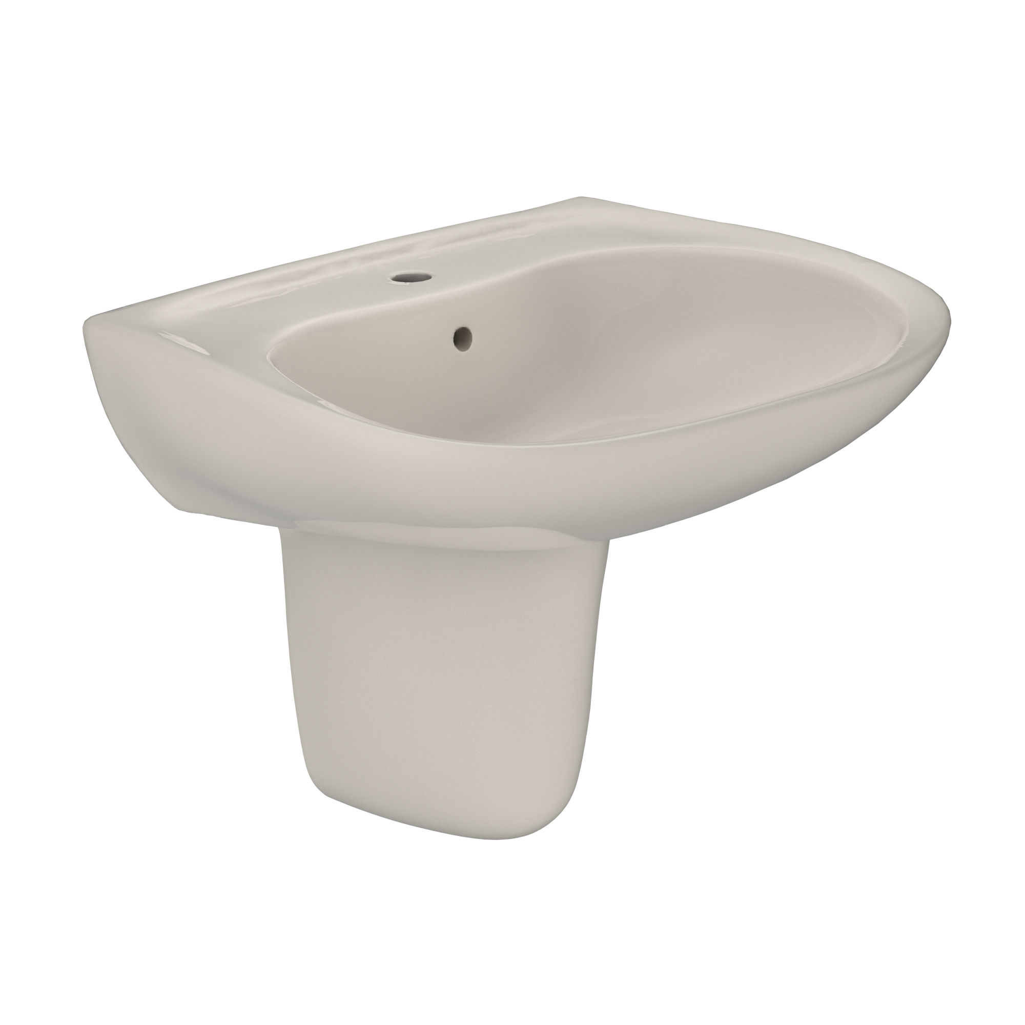 TOTO Prominence Oval Wall Mount Bathroom Sink and Shroud For Single Hole Faucets