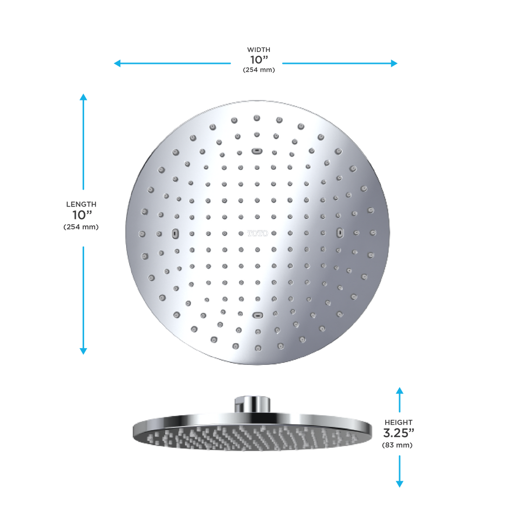 TOTO G Series 1.75 GPM Single Spray 10" Round Showerhead with Comfort Wave