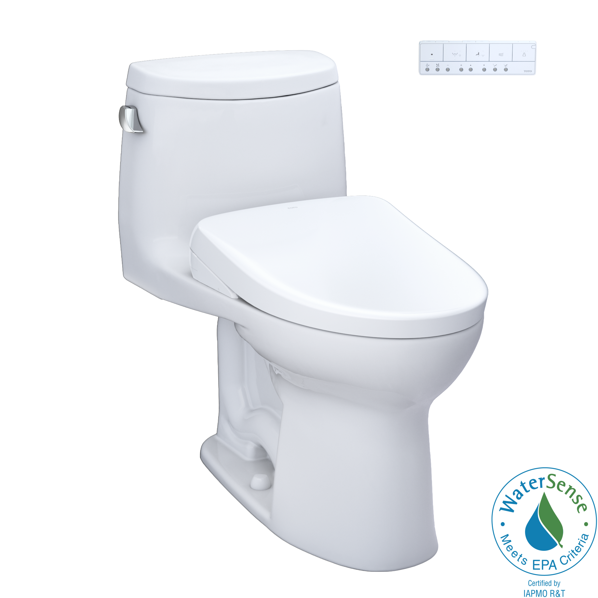 TOTO Washlet+ Ultramax II One Piece Elongated 1.28 GPF Toilet with Auto Flush Washlet+ S7A Contemporary Bidet Seat
