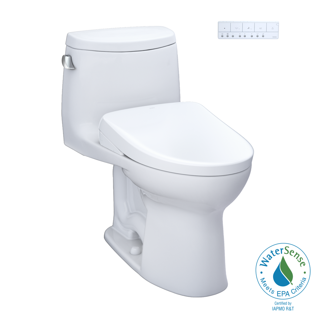 TOTO Washlet+ Ultramax II One Piece Elongated 1.28 GPF Toilet with Auto Flush Washlet+ S7 Contemporary Bidet Seat