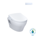 TOTO Washlet+ EP Wall Hung Elongated Toilet with S7 Contemporary Bidet Seat and Duofit In Wall 0.9 and 1.28 GPF Dual Flush Tank System