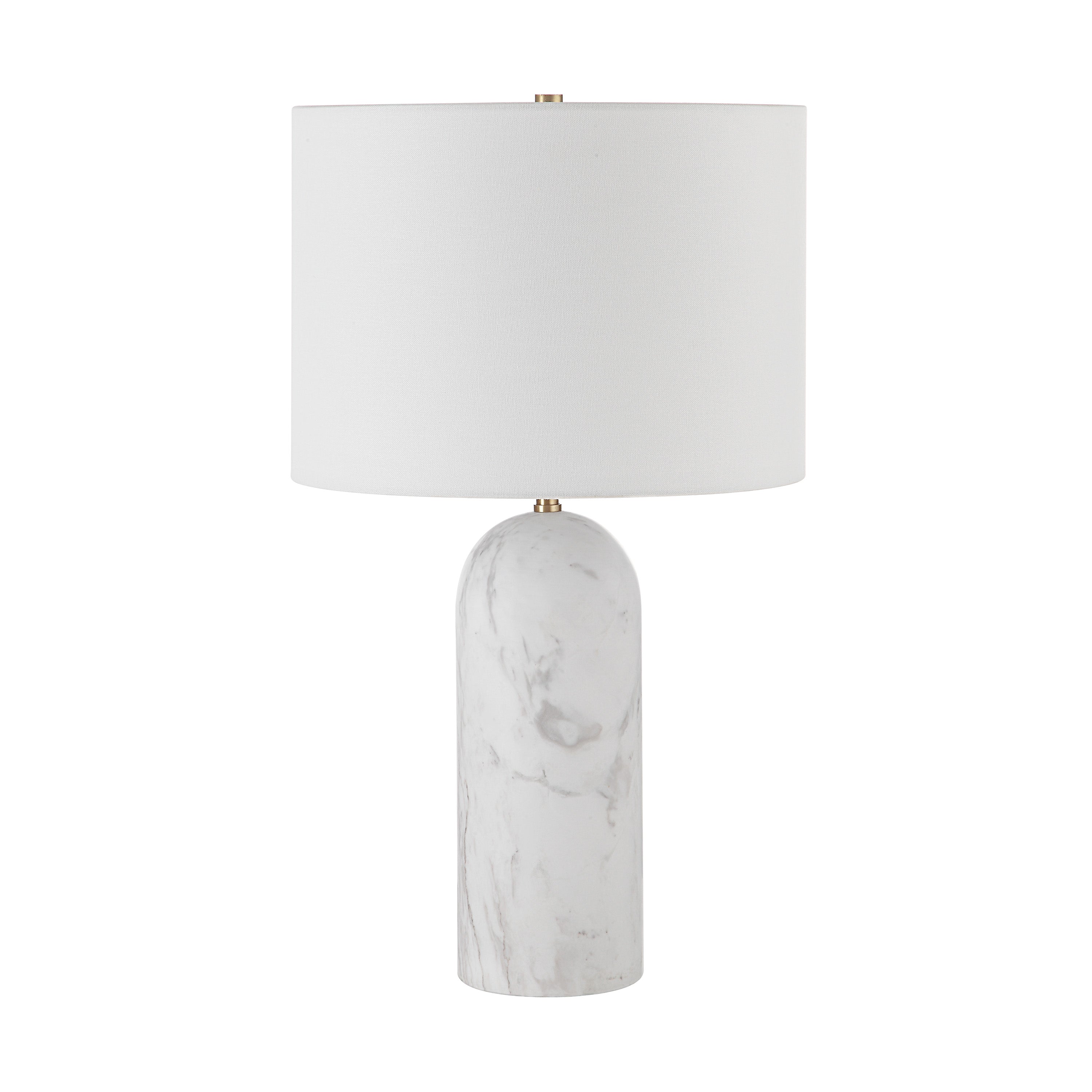 Renwil Beausoleil 25" Tall Satin Brass Iron Table Lamp with Drum Linen Shade
