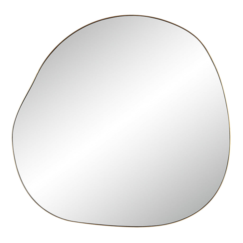 Renwil Peony 45" Tall Irregular Round Mirror - Burnished Brass