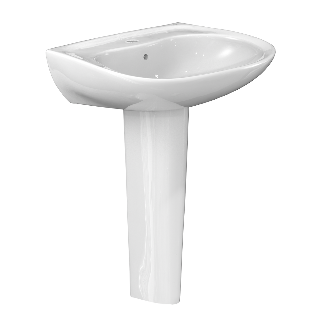 TOTO Prominence Oval Basin Pedestal Bathroom Sink For Single Hole Faucets